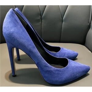 RACHEL Rachel Roy Vibrant Blue Suede Heels 9.5 M